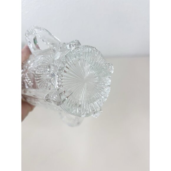 VTG Higbee 6" Paneled Glass "Thistle" Celery Vase w/ Double Handles Clear EUC - Picture 9 of 9